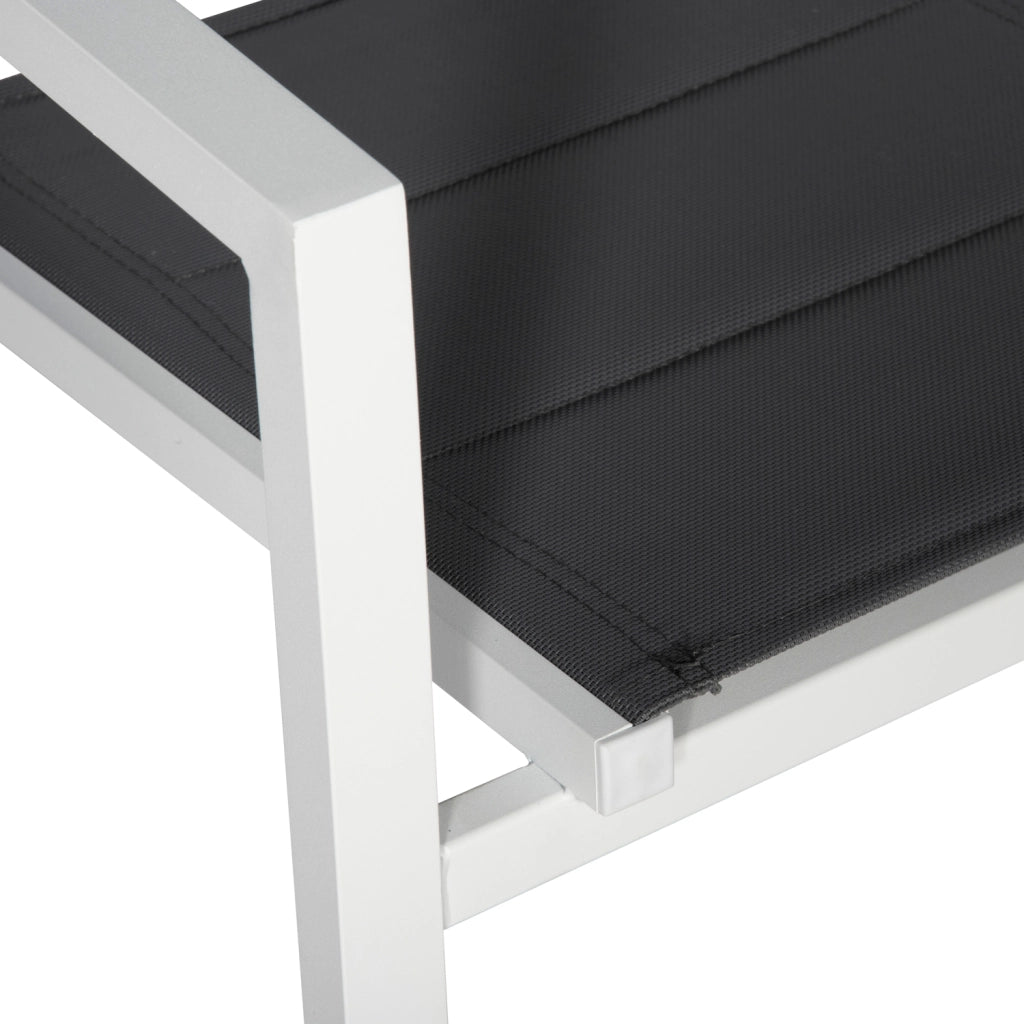 Set di mobili da giardino estensibili in textilene grigio VENEZIA 10 posti - alluminio bianco