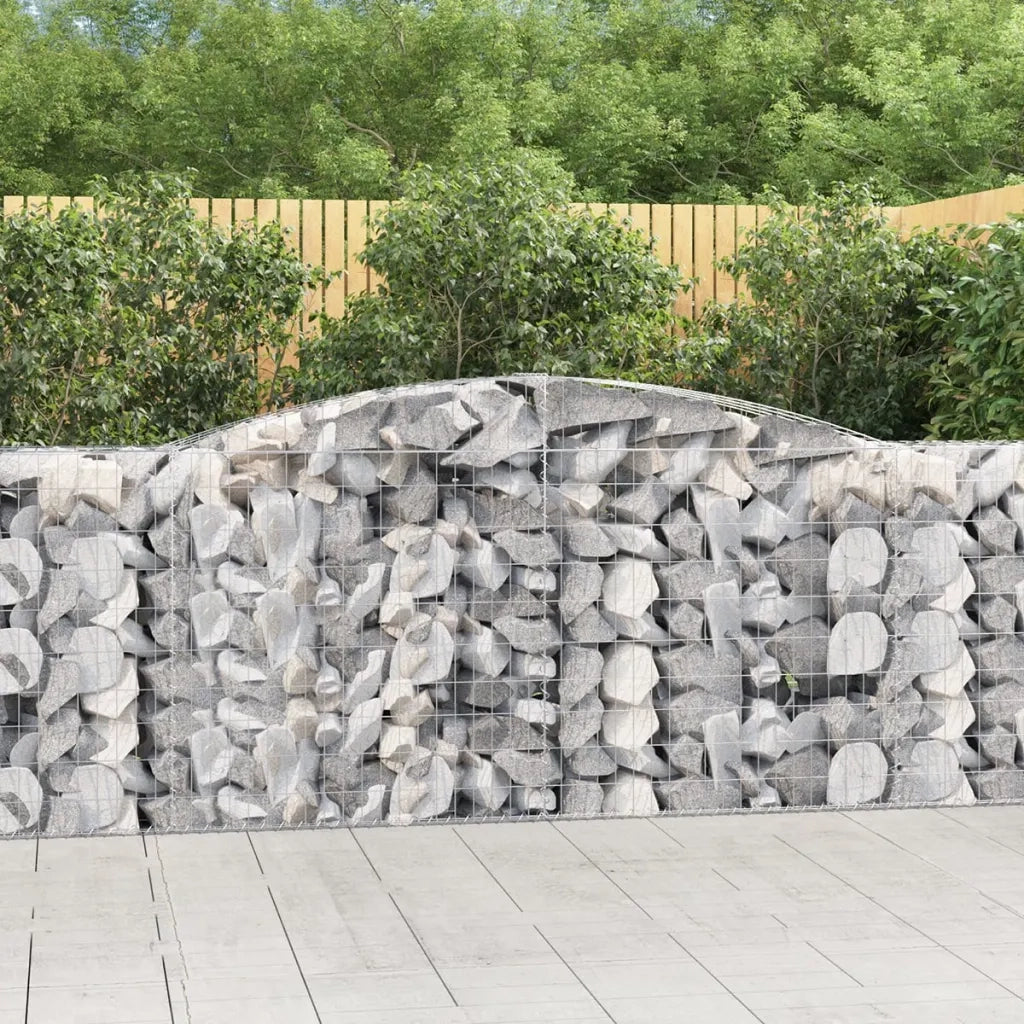 Cesto Gabbione ad Arco 400x50x100/120 cm Ferro Zincato 153535
