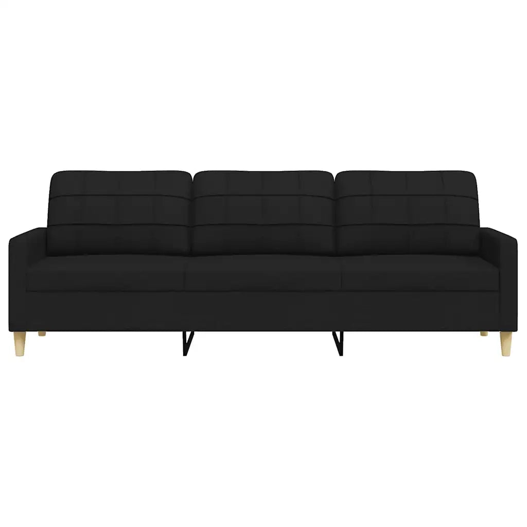 Divano a 3 Posti Nero 210 cm in Tessuto 4007418