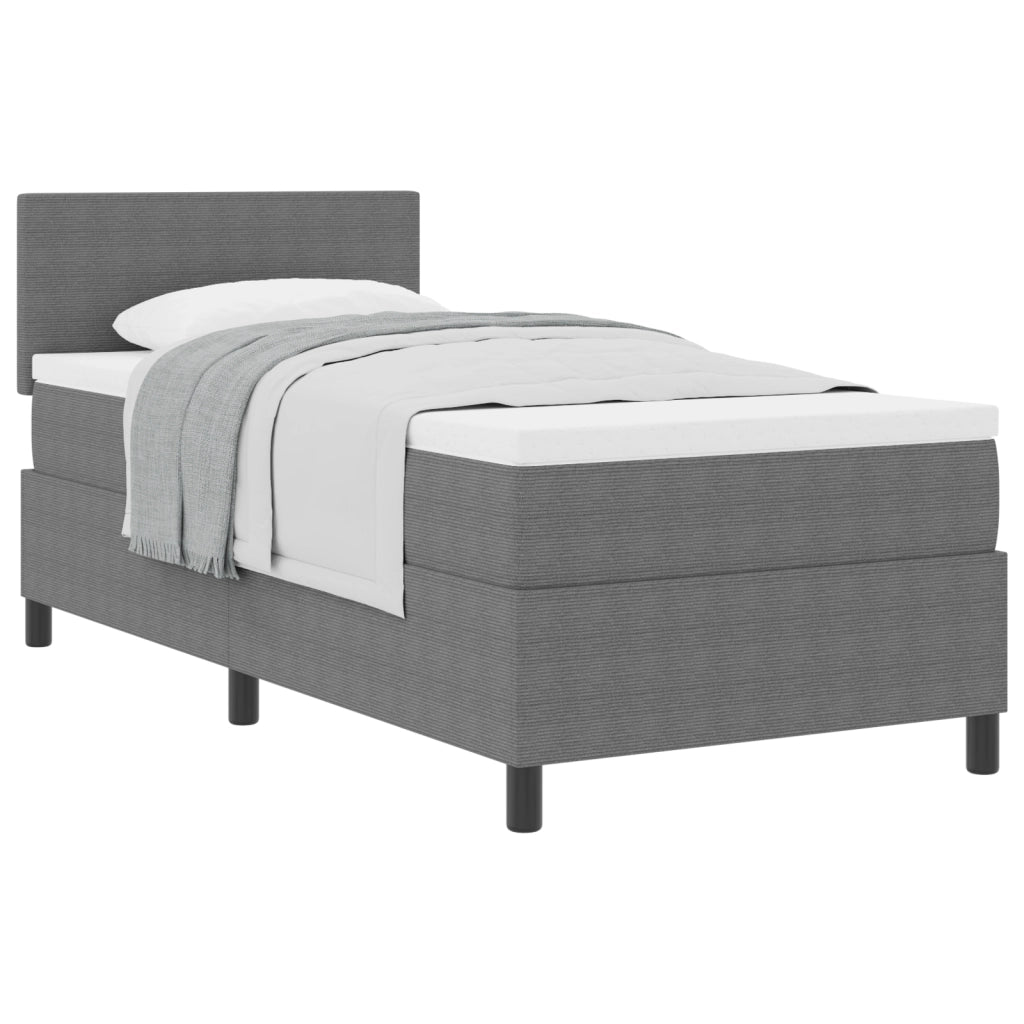 Letto con rete a doghe con materasso grigio chiaro 80x200 cm tessuto a coste