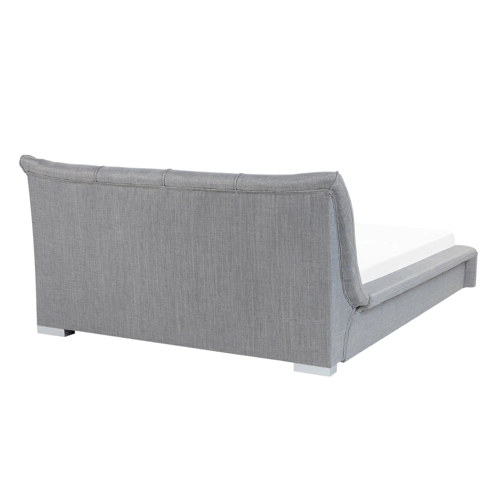 Lettino ad acqua Grigio Tessuto matrimoniale 140 x 200 cm Accessori Riduzione ondulazioni Ampia Testiera Moderna