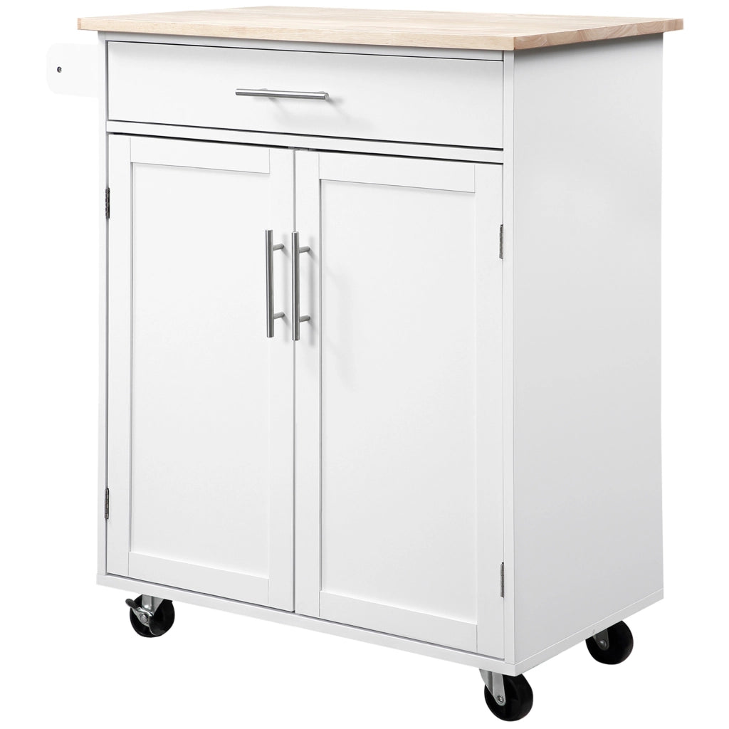 Carrello da cucina con ruote e cassetto ¨C zephmum ¨C bianco