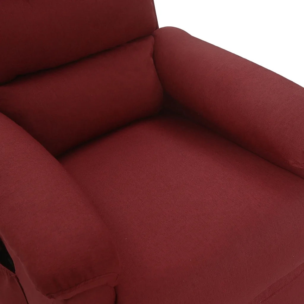 Poltrona Massaggiante Elettrica Rosso Vino in Tessuto 342354