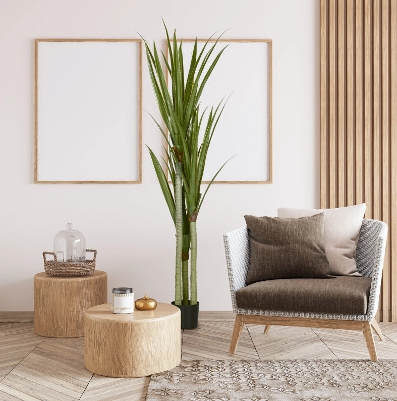 Pianta artificiale Yucca 190 cm realistica con vaso in plastica verde