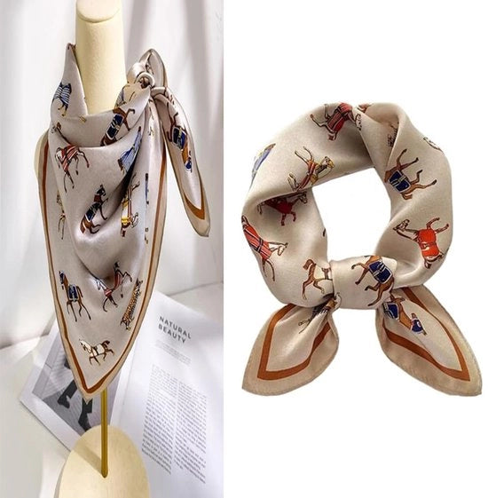 Set di sciarpe in seta per donne - Foulard trendy e elegante scialle per donna - 50x50 cm