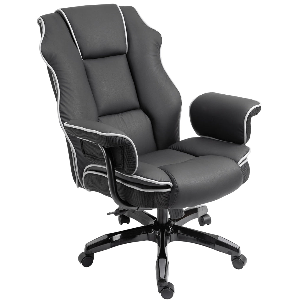 Sedia da ufficio ergonomica con schienale regolabile e braccioli ¨C zephmum ¨C nero similpelle