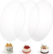 Piatto per torte - Rond - 25 cm - Riciclabile - Transparente - Per il trasporto di torte - Set di 3