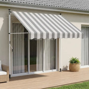 Tenda retrattile manuale Antracite e Bianco 400 cm 42037029