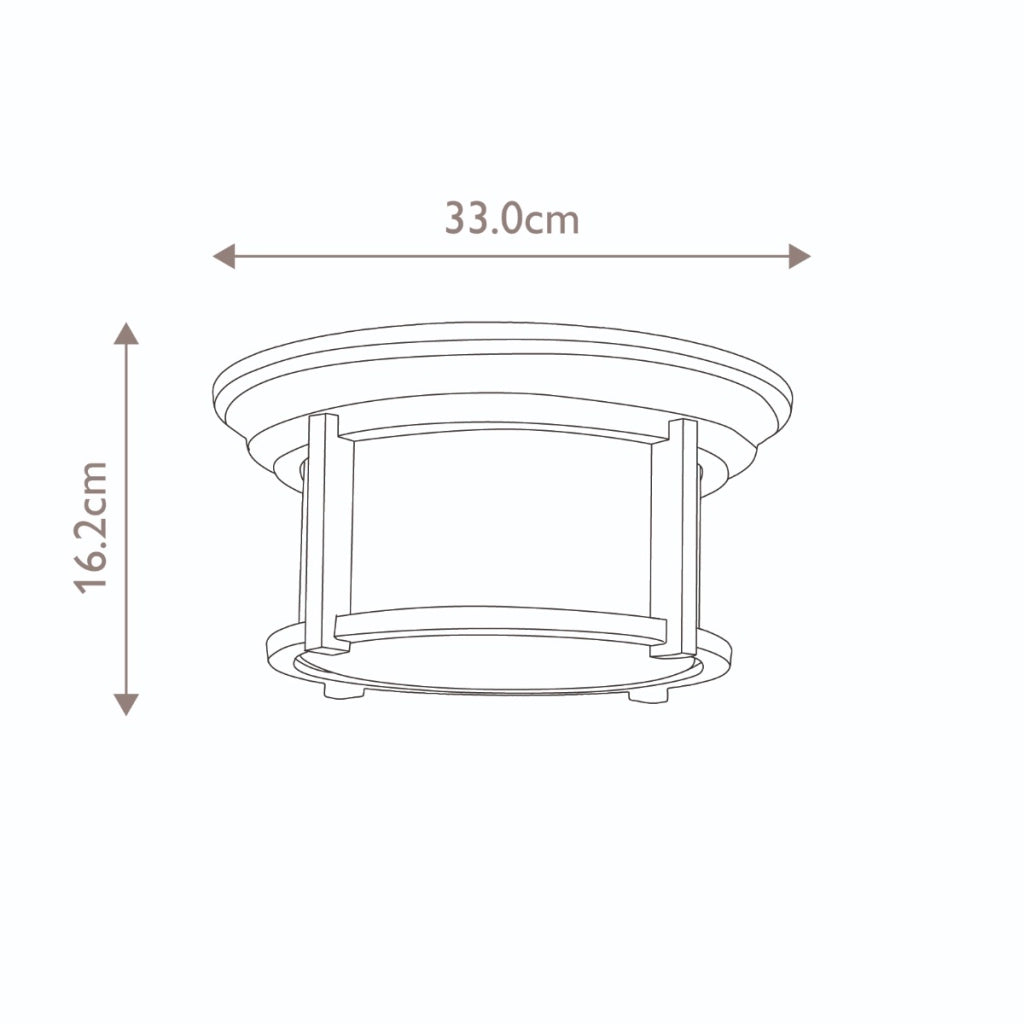 Plafoniera esterna Feiss Merrill E27 2x60W IP44 nera
