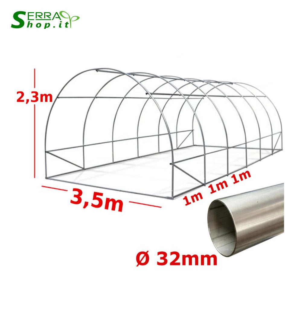 Serra Tunnel NetPlus 3,5x10m con rete antigrandine