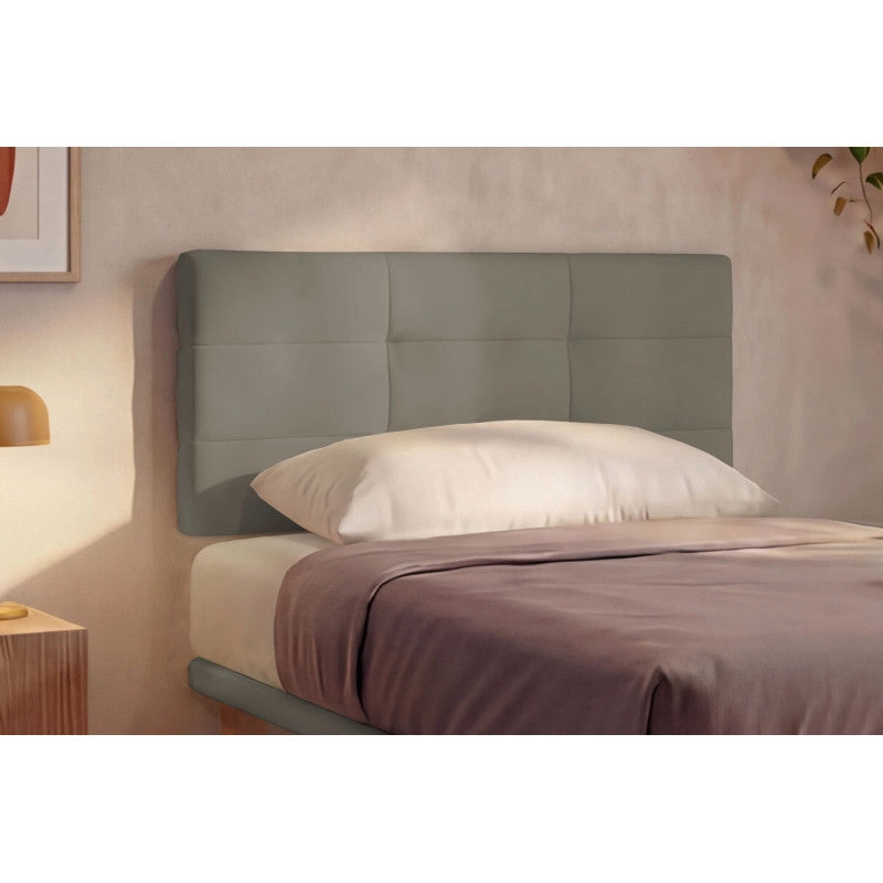 Letto imbottito Singolo 80x190 cm Square - Similpelle,Cappuccino,Con rete