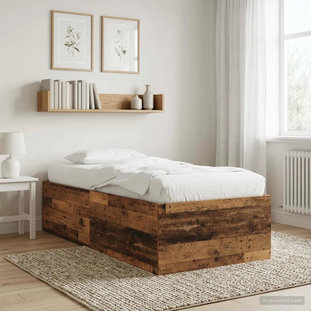 Struttura letto a pavimento Legno antico 80 x 200 cm 3429536