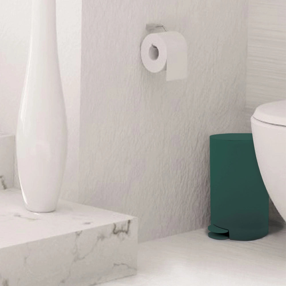 Pattumiera bagno 3 Lt verde scuro con apertura a pedale Orbix