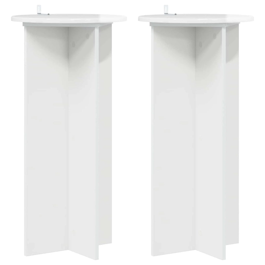 Supporto per piante 2 pcs Bianco Lucido 40 x 40 x 80 cm