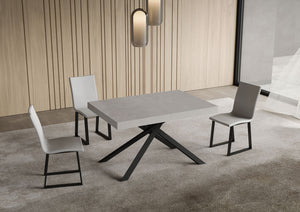 Tavolo Allungabile 140/224x80Cm Niket Cashmere Gambe Antracite