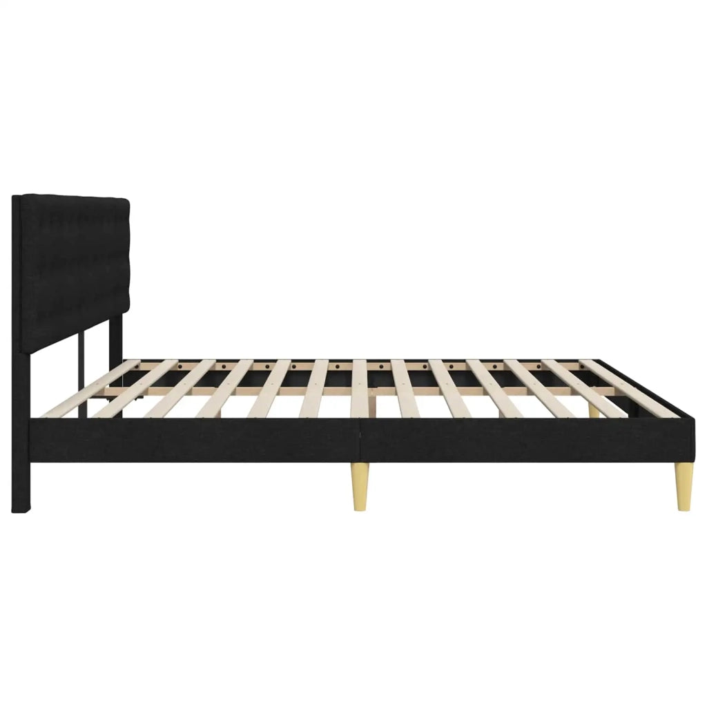 Struttura del letto con testiera Nero 180 x 200 cm Tessuto 42027811