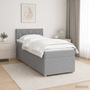 Letto box spring con materasso Grigio Chiaro 90 x 190 cm 3451053
