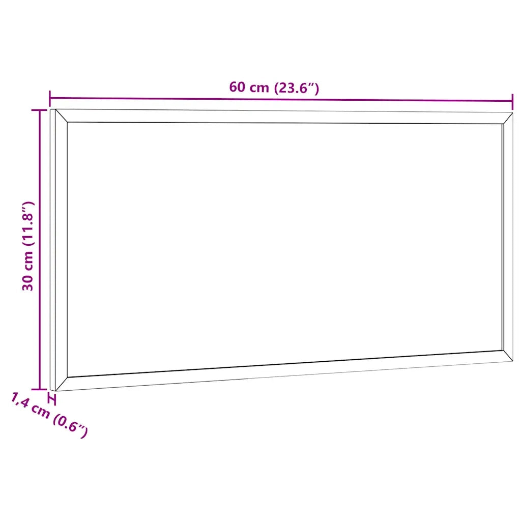 vidaXL Lavagna con Cornice in Legno Massello di Pino Nero 60x30 cm
