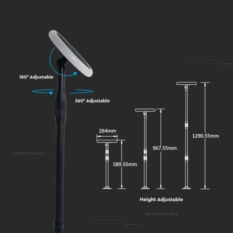 Piantana Solare LED da Giardino 8W con sensore crepuscolare Colore Bianco e Nero 4000K IP65 SKU-6669