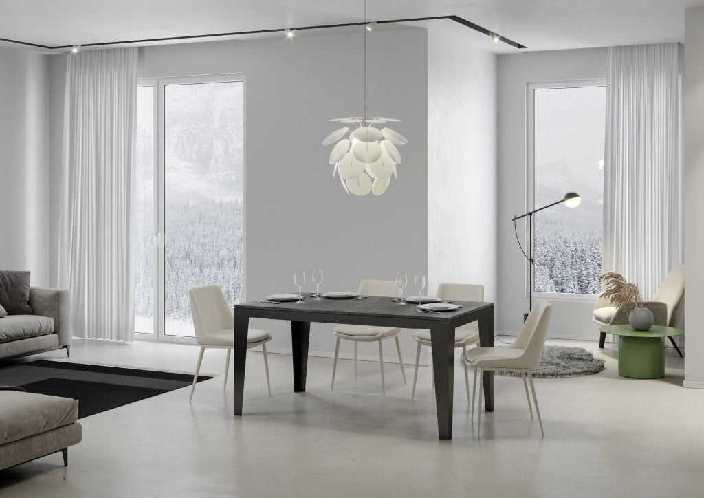Tavolo allungabile 90x120/380 cm Flaris Evolution Cemento telaio Antracite