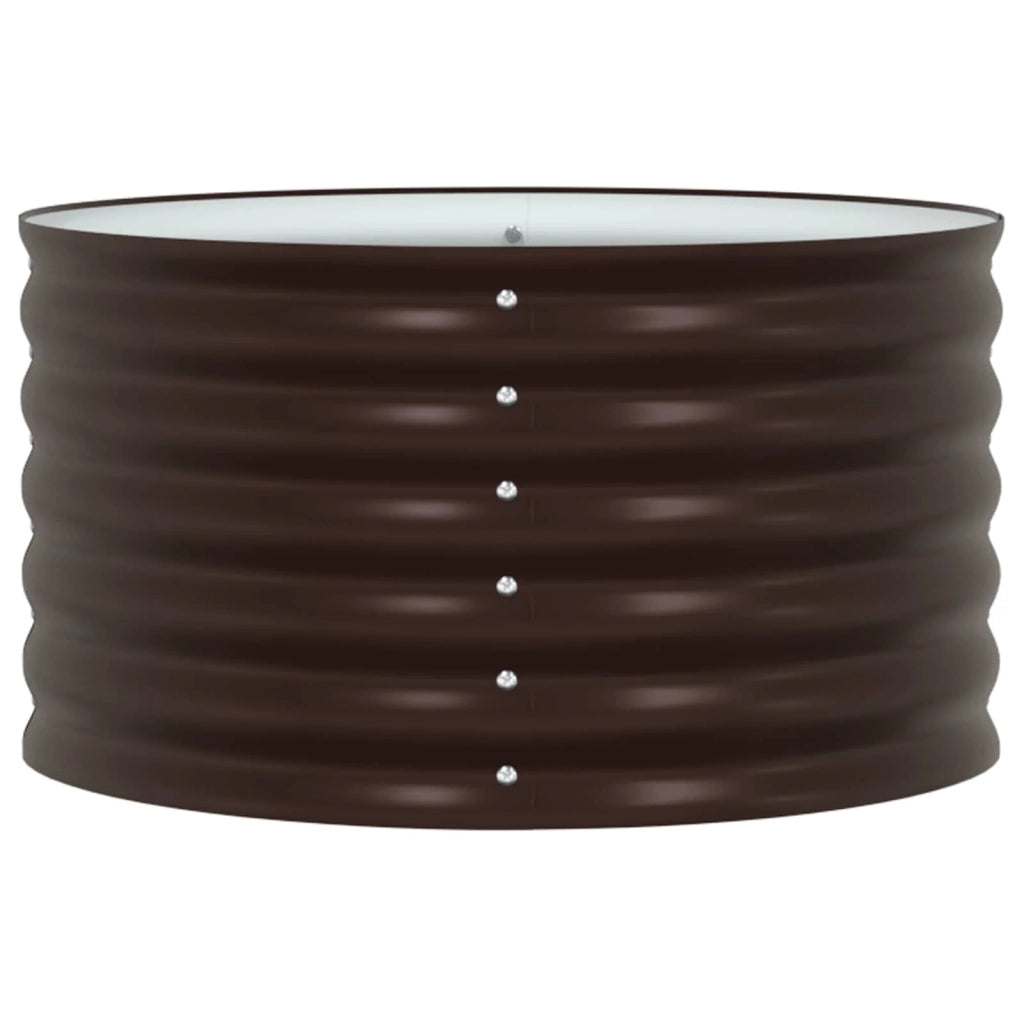 Fioriera rialzata moderna per patio e giardino 80 x 80 x 44 cm resistente estetica minimalista acciaio marrone 02_0058921