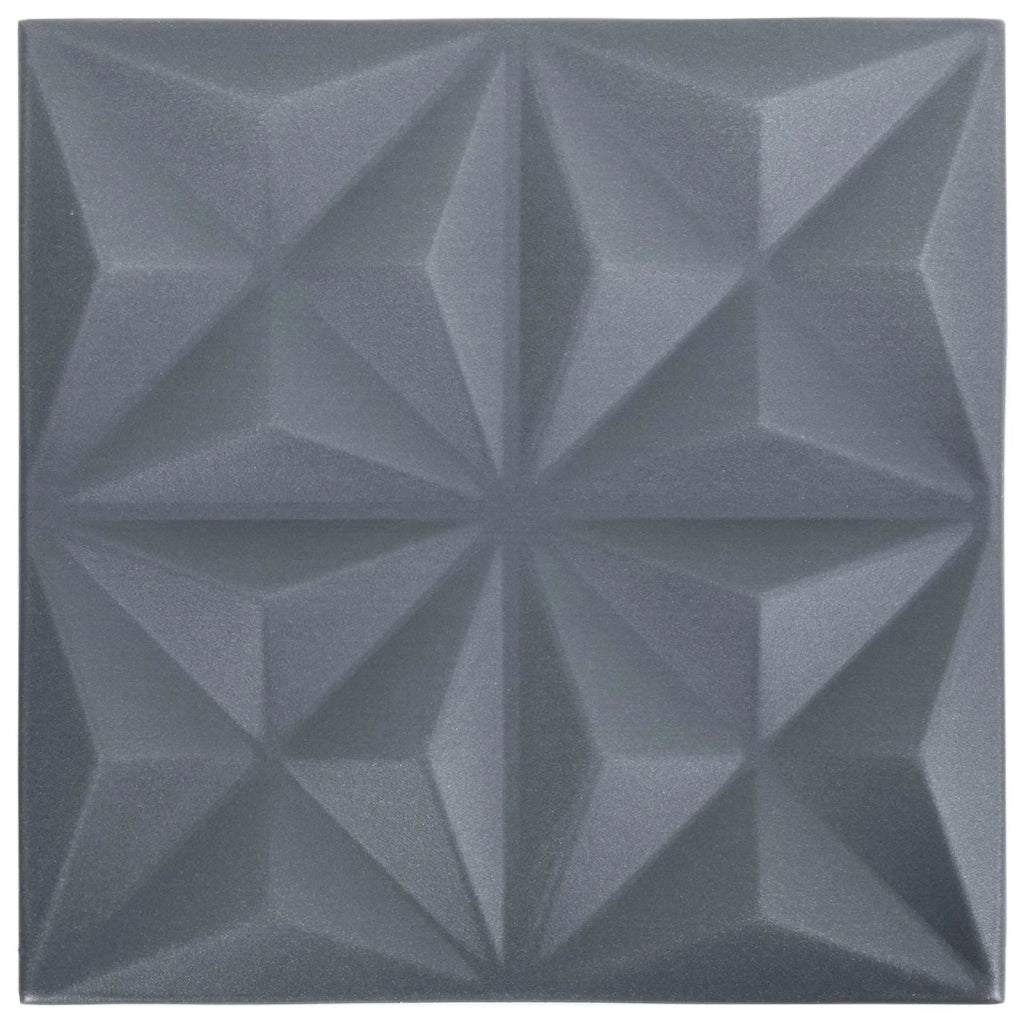 Pannelli da parete 48 pcs Origami Grigio 50 x 50 cm Schiuma XPS