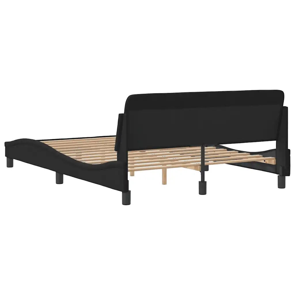 Giroletto senza Materasso Nero 140x190 cm in Velluto