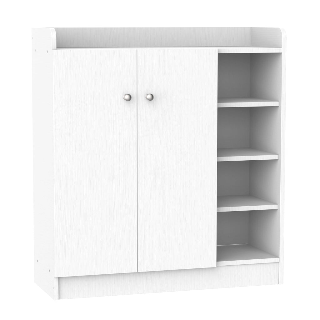 Scarpiera in legno Scaffalatura Scaffale per Scarpe Armadio Bianco Opaco 83x30x90 cm