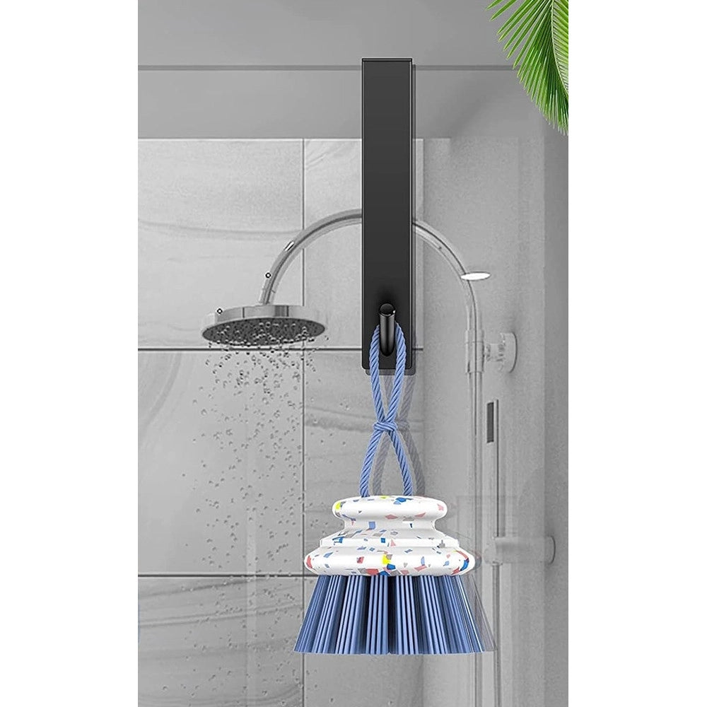 Trade Shop - Gancio Per Box Doccia Appendi Asciugamano Accappatoio Bagno 4x13.5 Cm Nero 87769 -