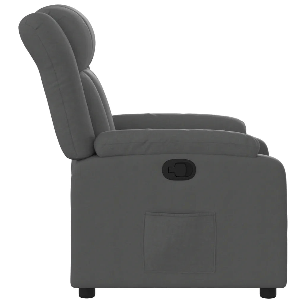 Poltrona | Sedia Relax reclinabile in tessuto grigio scuro