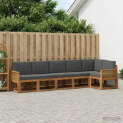 Set di divani da esterno 6 pcs Naturale e Antracite Poliestere