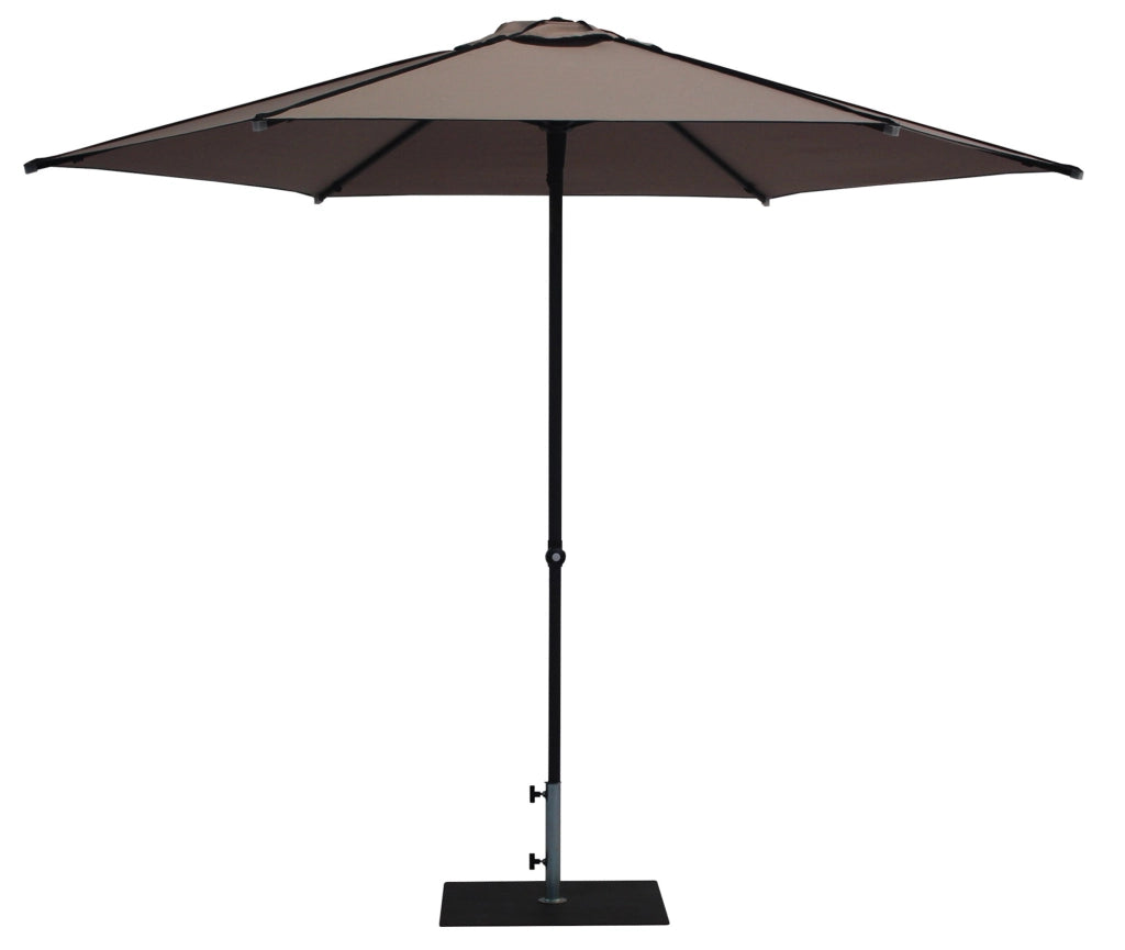 Ombrellone da Giardino Ø3 m Palo Ø38 mm in Alluminio Tessuto Dralon Acrilico Border Taupe