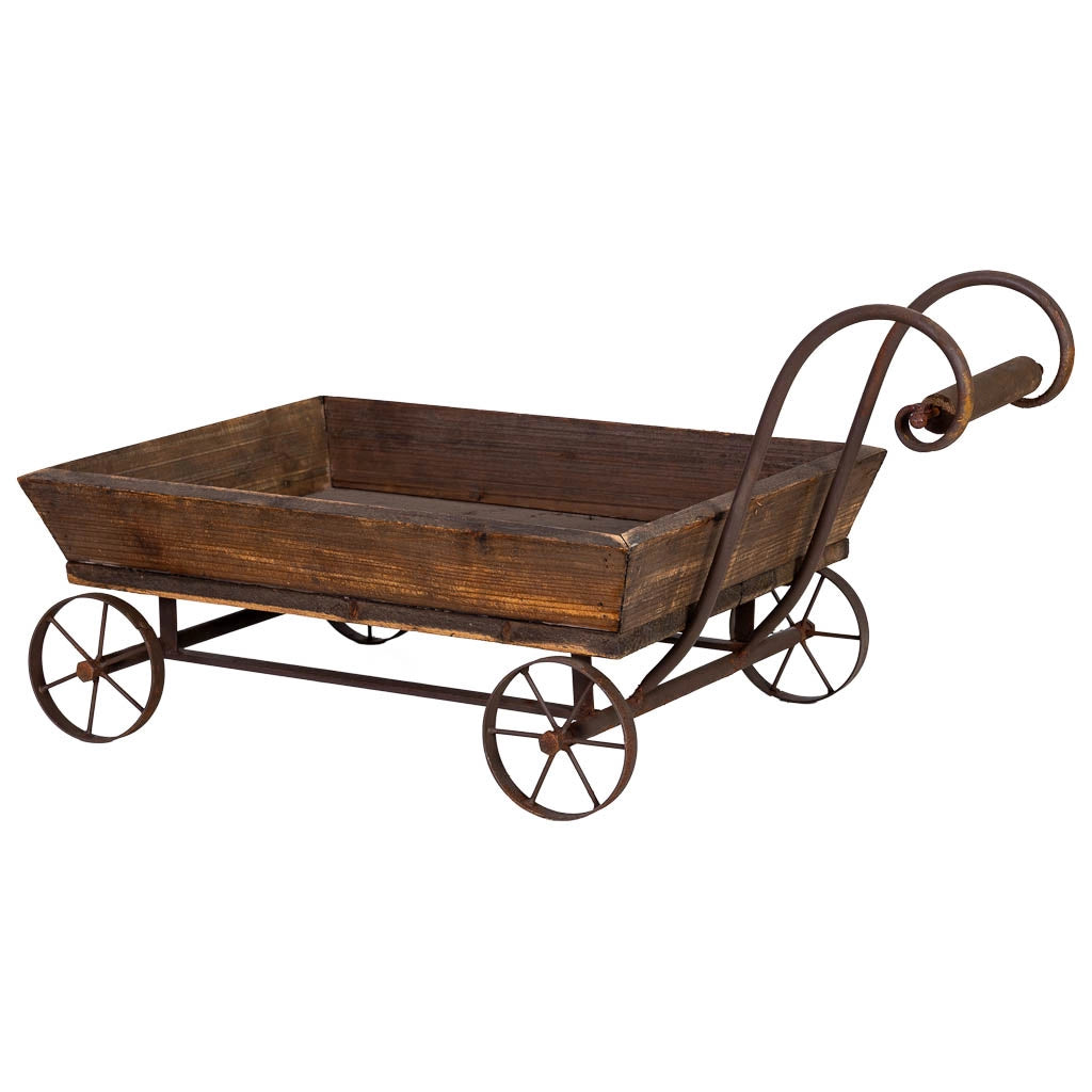 Carrello espositivo in legno e metallo 65x35,5x31,5h cm