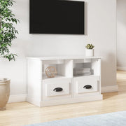 Mobile Porta TV Bianco Lucido 80x35x50 cm in Legno Multistrato 816282