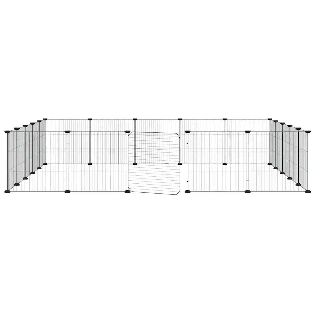 Gabbia per Animali 20 Pannelli con Porta Nera 35x35 cm Acciaio 3114025
