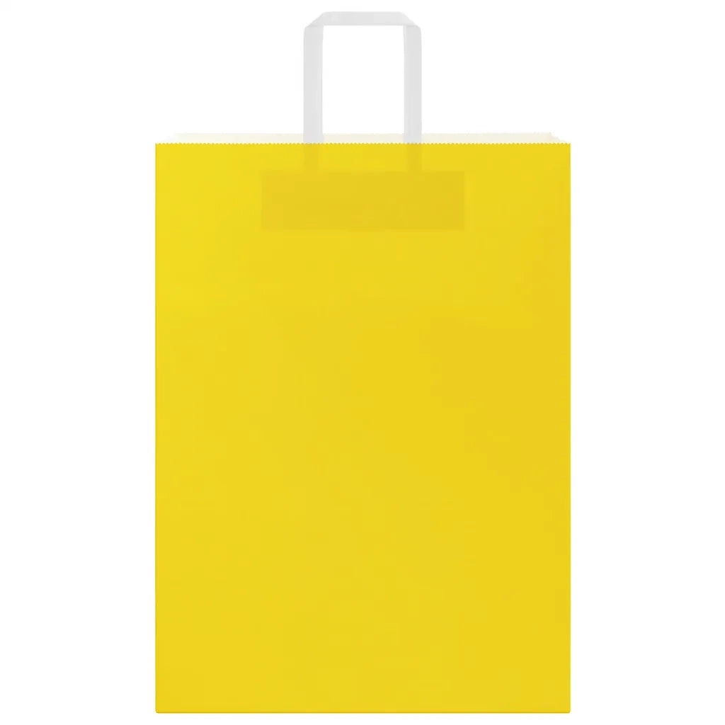 Sacchetti di Carta 50 pz con Manici Gialli 32x17x44 cm 4102000