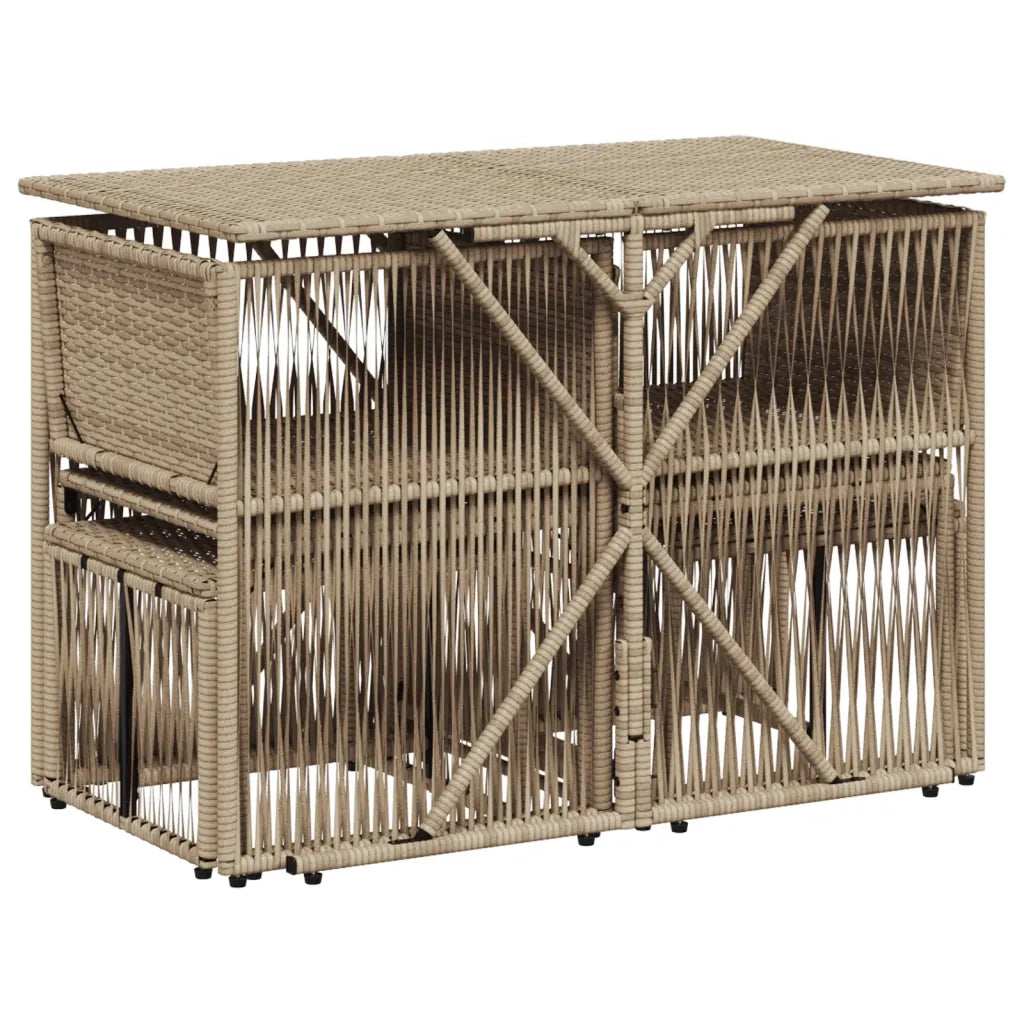 vidaXL Set da Pranzo da Giardino 7 pz con Cuscini Beige in Polyrattan