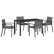Set da Pranzo per Giardino 5 pz | Set Salotto da Giardino Grigio
