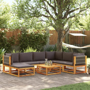 Set di divani da giardino 8 pezzi con cuscini in legno di acacia e corda 3278835