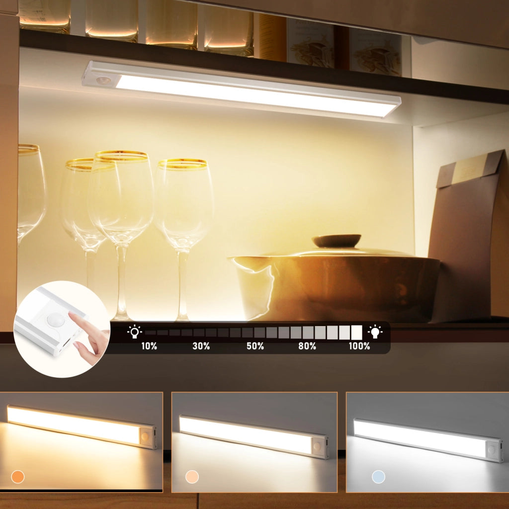 ZMH Set di 2 faretti LED da incasso argento con sensore di movimento 40cm