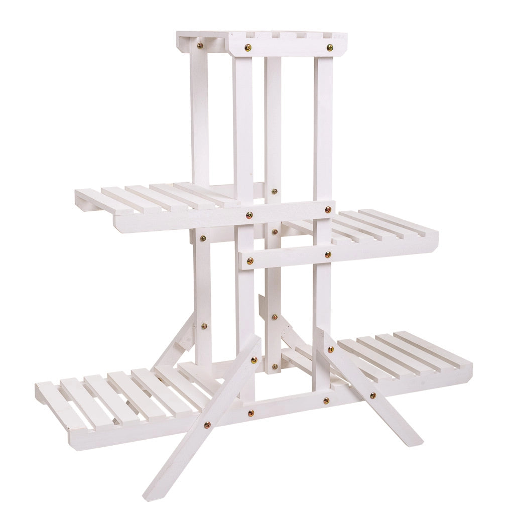 Scaffale espositiva in legno bianco 70x27x77h