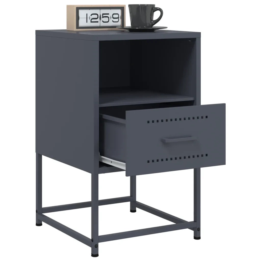 Comodino Antracite 36x39x60,5 cm in Acciaio 846558