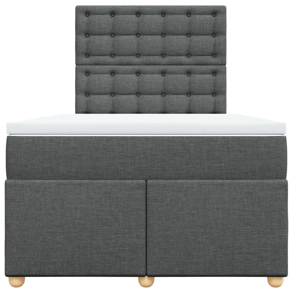 Giroletto a Molle con Materasso Grigio Scuro 120x190cm Tessuto