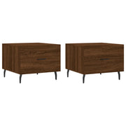 2 pz Tavolini salotto | Tavolino da caff¨¨ | Tavolino da Soggiorno Rovere Marrone 50x50x40 Legno Multistrato