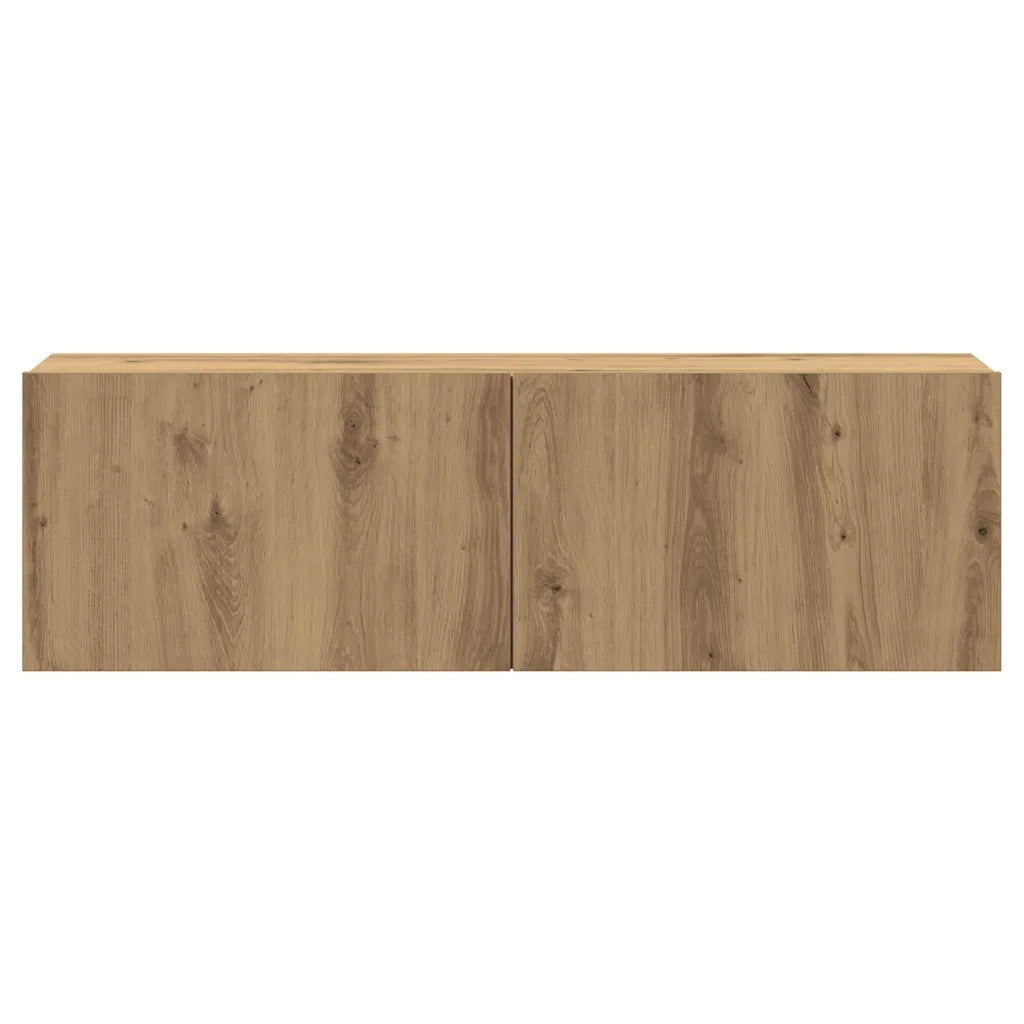 Set Mobile TV 7 pz Montato a Parete Rovere in Legno Multistrato 3329016