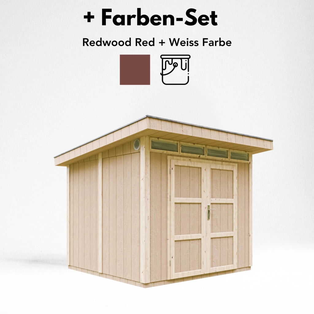 Casetta da Giardino di QUALIT? PREMIUM 5,9m?²-L279xW293cm - TIMBELA M903A-REDWOOD RED
