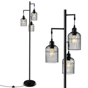 Lampada da terra a 3 luci 25 x 169 cm con interruttore a pedale design moderno atmosfera accogliente metallo nero 20_0021012