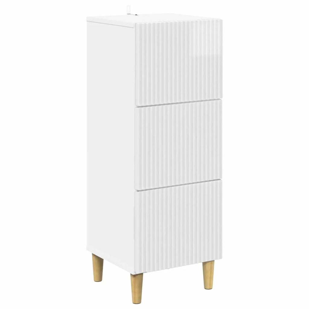 Mobile con Cassetti Bianco Lucido 33 x 34,5 x 90 cm 894619