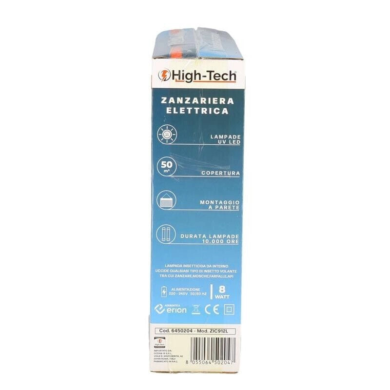 ZANZARIERA ELETTRICA HTC LED 8W COPRE 50 MQ MONTAGGIO A PARETE