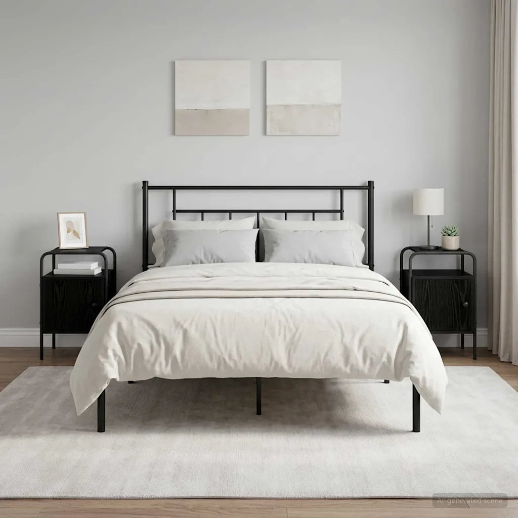 Armadio da Notte 2 pz Rovere Nero Legno ingegnerizzato 8007588
